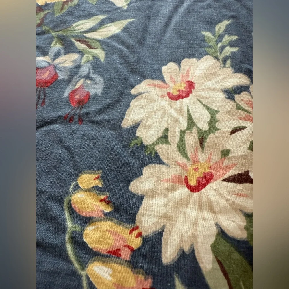 Ralph Lauren KIMBERLY Floral CABBAGE ROSE Twin Comforter Vintage Blue Label